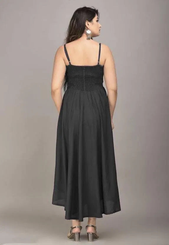 Women's Black Maxi Dress – Full Length Elegant Fit